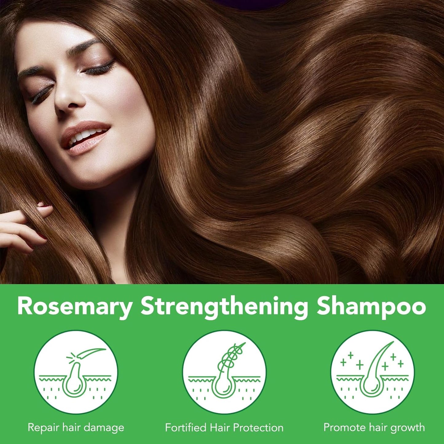 NIFEISHI Rosemary Hair Growth Shampoo, Organic Rosemary Mint Strengthening Shampoo with Biotin for Longer & Healthier Hair, Cleanses and Helps Strengthen Weak and Brittle Hair, Thinning Hair